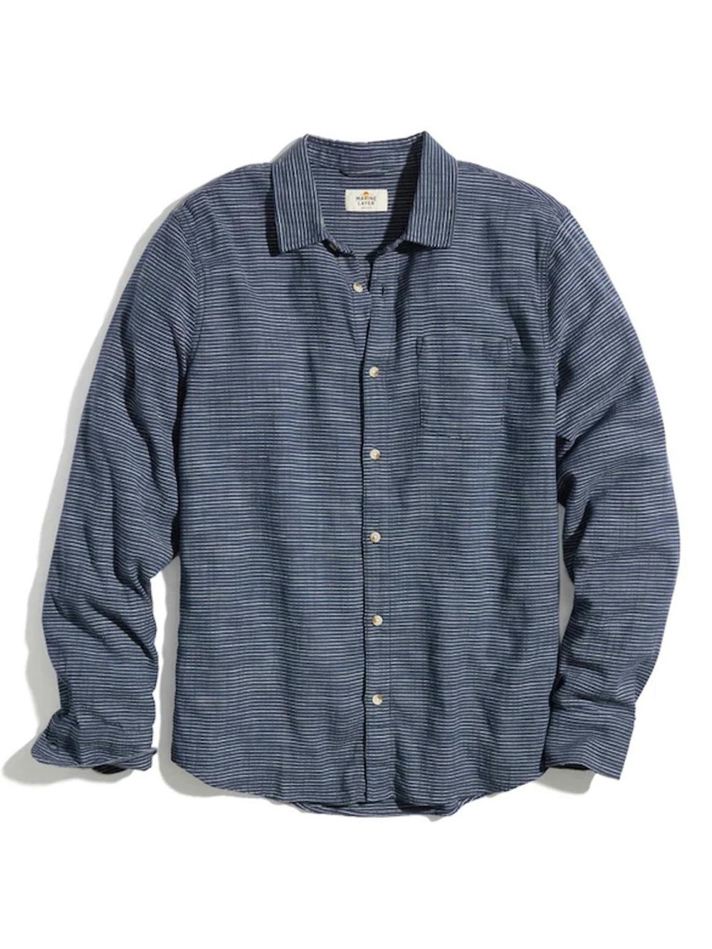 Marine Layer Simple Stripe Selvage Shirt Mood Indigo Stripe Mens M